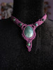 Licornerie: Handmade Green Moss Agate Pink Collar Necklace - Artisan