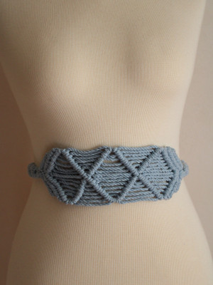 Light Blue Macrame Belt