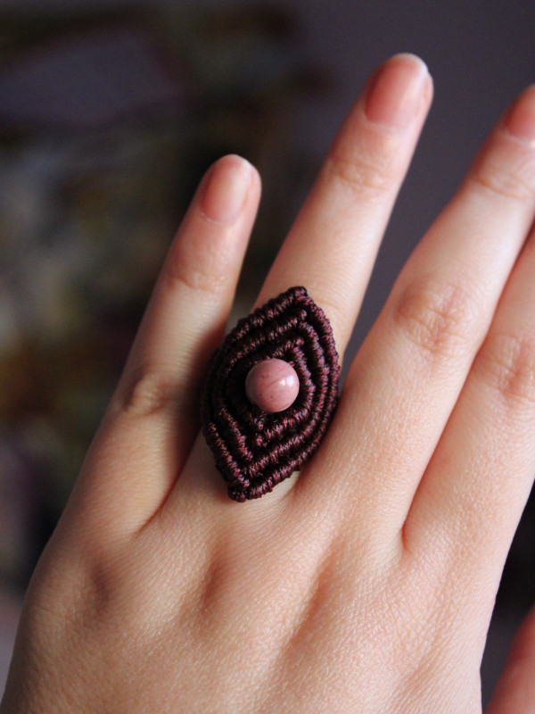 Rhodonite Burgandy Ring