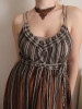 Beige Brown duo color Macrame dress