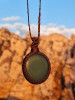 Green Aventurine Brown Macrame Necklace | Licornerie Handmade Jewelry