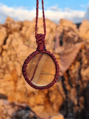 Purple Fluorite Pink Necklace