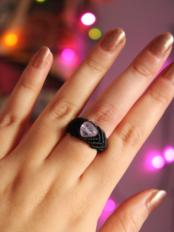 Amethyst Black Ring