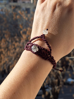 Rutilated Quartz Burgundy Bracelet – Adjustable Crystal Jewelry | Lico