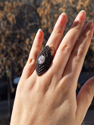 Amethyst forest green ring
