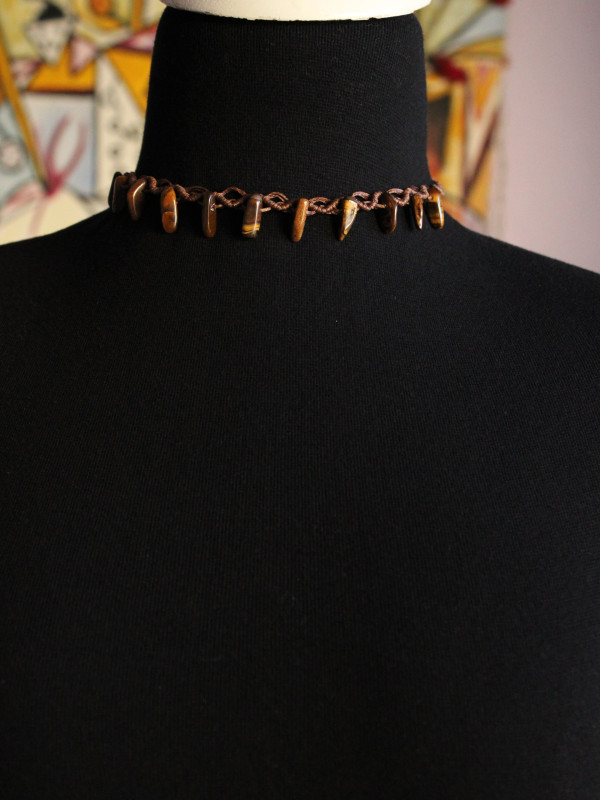 Tiger Eye Brown Choker – Handmade Adjustable Crystal Jewelry