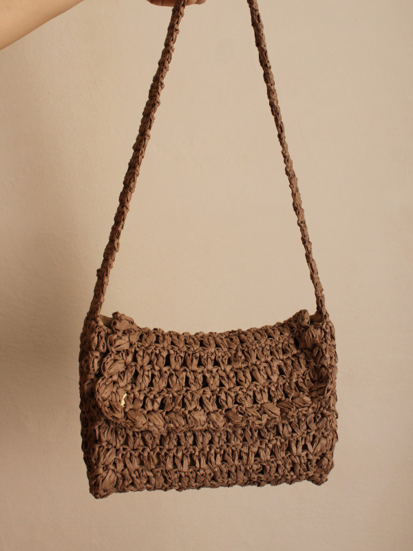 Brown Rafia Handmade Bag