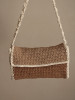 Beige tri-color crochet bag