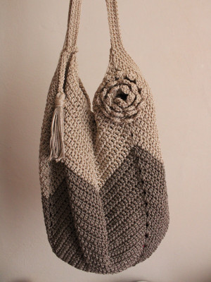 Crochet duo color bag