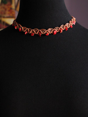 Rose Quartz Beige Choker – Adjustable Crystal Jewelry | Licornerie