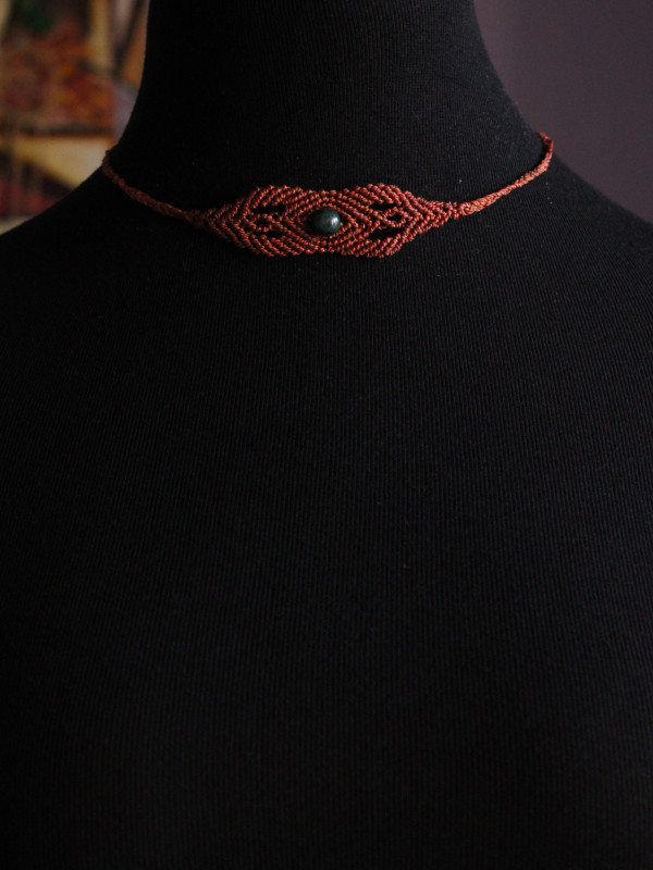 Green moss agate choker