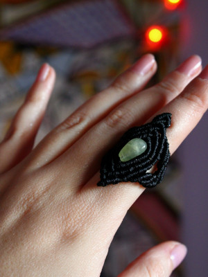 Prehnite black Ring