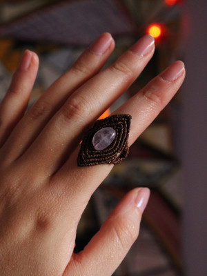 Amethyst brown ring